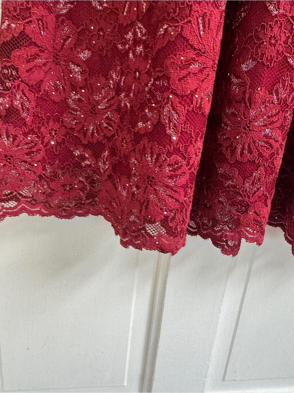Hill House Burgundy Lace Maxi Dress with Ruffled Straps - Picture 4 of 5